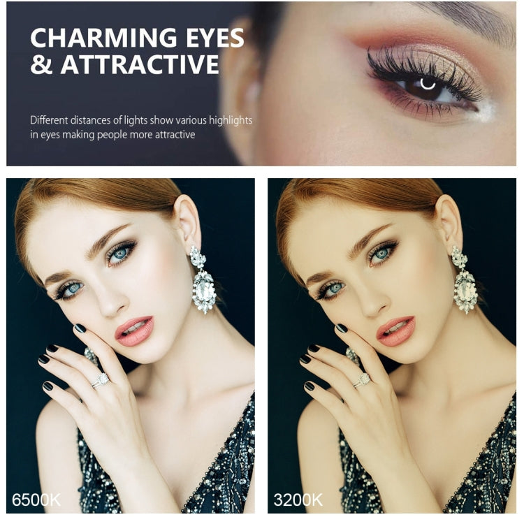 PULUZ 4.7 英寸12cm可調光 LED環形攝影燈補光燈PU377+PU409伸縮5檔調節桌面三腳架