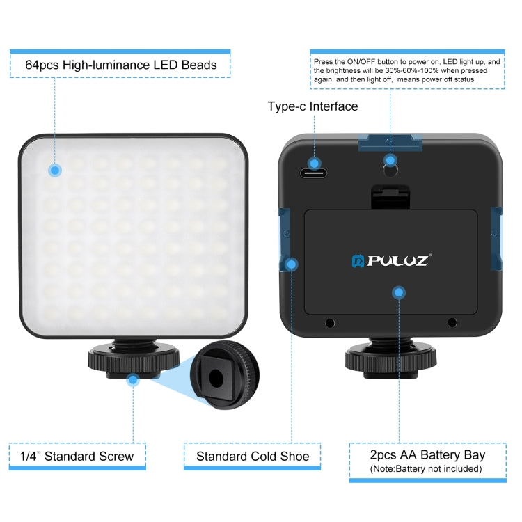 PULUZ PU3007+麥克風PU3017+補光燈PU529B+轉接支架PU211+三腳架PU361