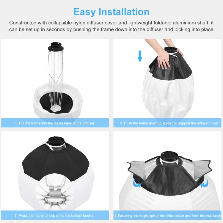 PULUZ 220V 120W Studio Video Light + 2.8m Light Holder + 65cm Foldable Lantern Softbox Photography Kit