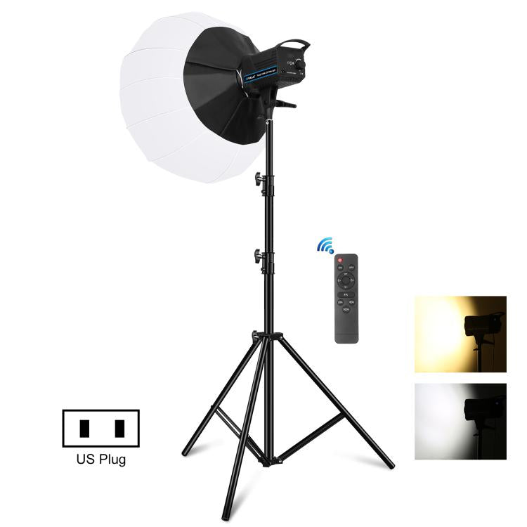 PULUZ 220V 120W Studio Video Light + 2.8m Light Holder + 65cm Foldable Lantern Softbox Photography Kit