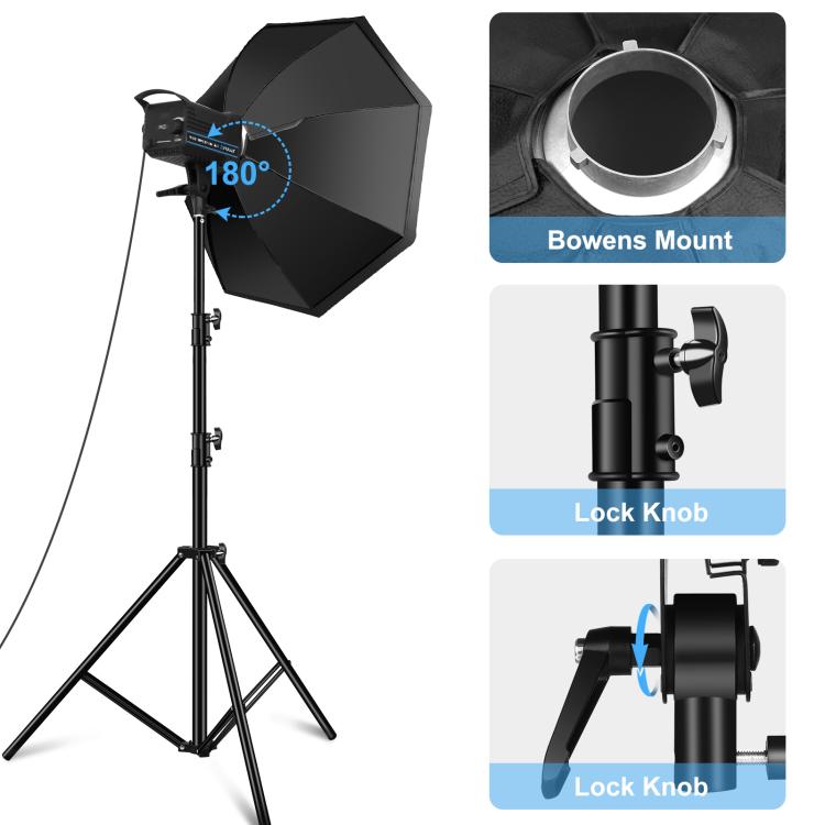 PULUZ 120W Photo Studio Strobe Flash Light Kit with Softbox Reflector & Tripod