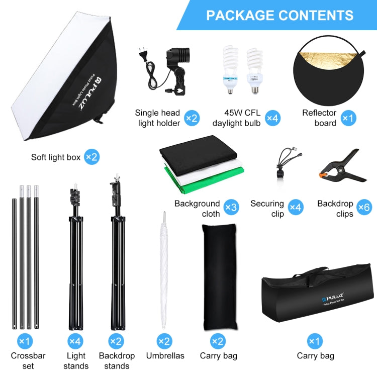PULUZ 攝影背景支架柔光傘柔光箱套裝