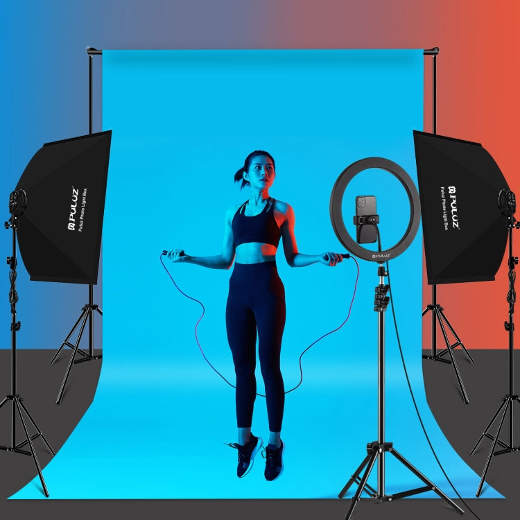 PULUZ Softbox Lighting Kit 2 PCS 50x70cm Professional Photo Studio Photography Light Equipment with 8 x E27 20W E27 Socket Bulb Photography Lighting Kit for Filming Portrait Shooting / Fashion Advertising Photography