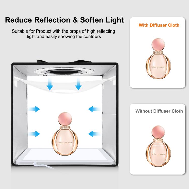 PULUZ PU5032B+PU5131W 組合套裝 30cm 便攜式簡易摺疊攝影棚環形燈LED拍攝台 帶無影燈