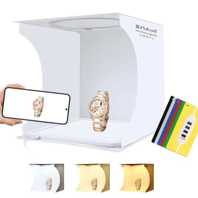 PULUZ  PU5030+PU5131 組合套裝 30cm 簡易摺疊攝影棚 環形LED燈拍攝台 帶無影燈