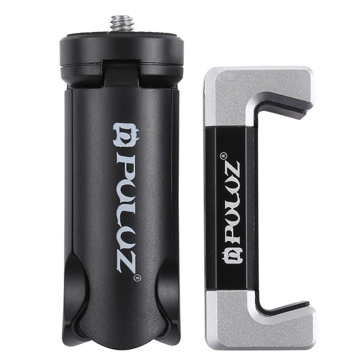 PULUZ PU370+PU372 塑料摺疊三腳架+鋁合金屬手機夾帶熱靴