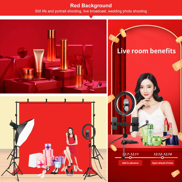 PULUZ 2x2m 背景架 橫杆攝影燈架拍照背景布攝影架 帶三張滌綸布背景