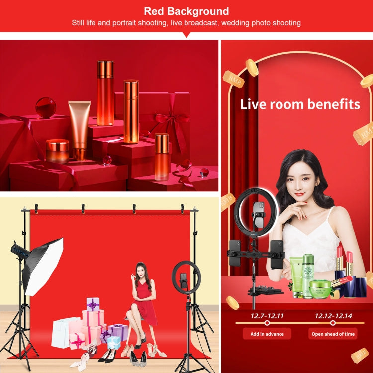 PULUZ 2.9x2m 背景架 橫杆攝影燈架拍照背景布攝影架 帶三張無紡布背景