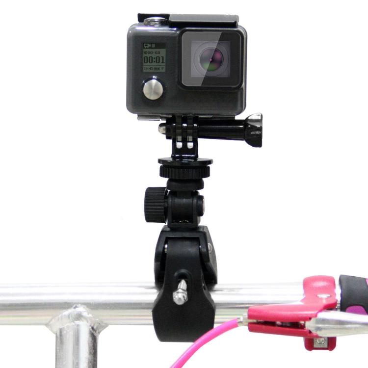 PULUZ Motorcycle Bicycle Handlebar Holder with Tripod Mount & Screw for GoPro, Insta360, DJI and Other Action Cameras