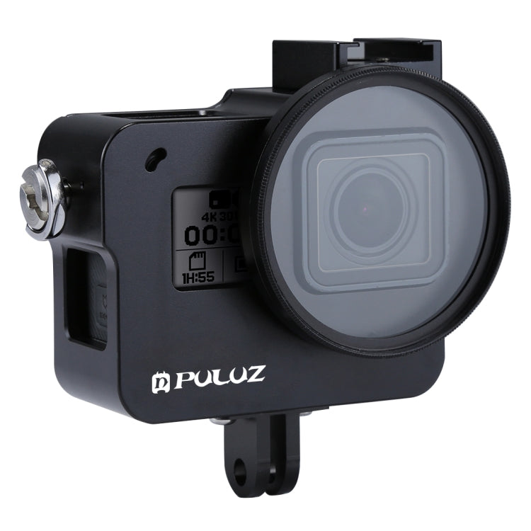 PULUZ  GoPro HERO /7 Black /6 /5金屬保護套狗籠 帶保險框和52mm UV鏡頭