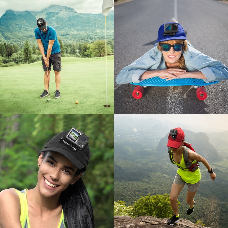 PULUZ 適用於GoPro, DJI OSMO等運動相機 棒球帽子帶J型支架底座&螺絲