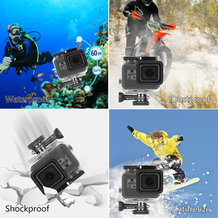 PULUZ GoPro HERO / HERO7 Black /6 /5防水殼 帶活動基座和長螺絲 60米防水