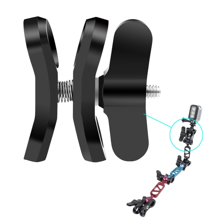 PULUZ  潜水攝影蝴蝶夾CNC金屬補光燈球頭夾 閉口