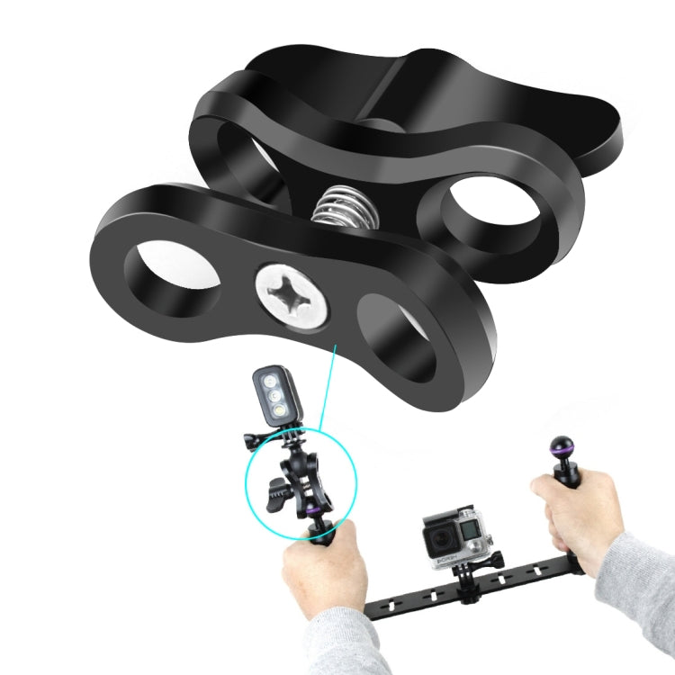 PULUZ  潜水攝影蝴蝶夾CNC金屬補光燈球頭夾 閉口