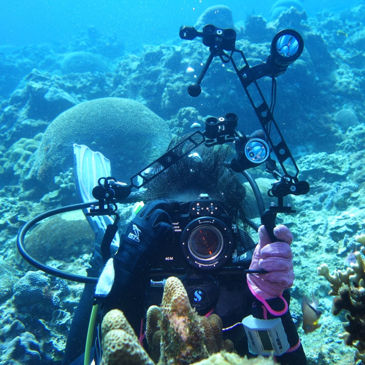 PULUZ  潜水攝影蝴蝶夾CNC金屬補光燈球頭夾 閉口