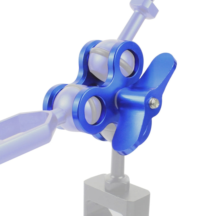 PULUZ  潜水攝影蝴蝶夾CNC金屬補光燈球頭夾 三孔 閉口