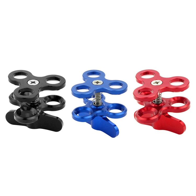 PULUZ  潜水攝影蝴蝶夾CNC金屬補光燈球頭夾 三孔 閉口