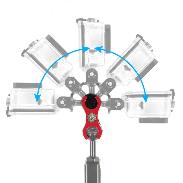 PULUZ  潜水攝影蝴蝶夾CNC金屬補光燈球頭夾 兩孔 開口