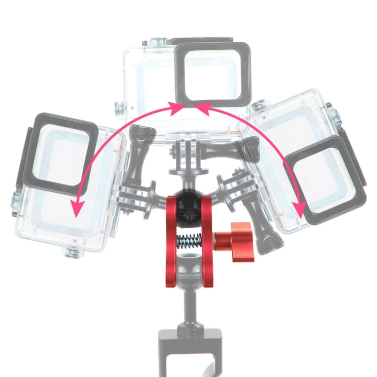 PULUZ  潜水攝影蝴蝶夾CNC金屬補光燈球頭夾 兩孔 開口