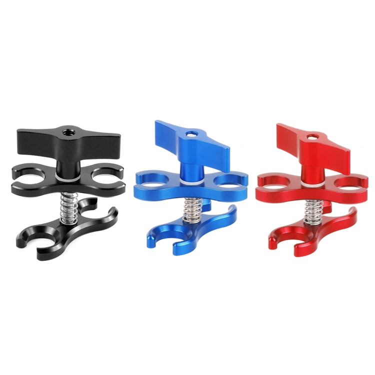 PULUZ  潜水攝影蝴蝶夾CNC金屬補光燈球頭夾 兩孔 開口