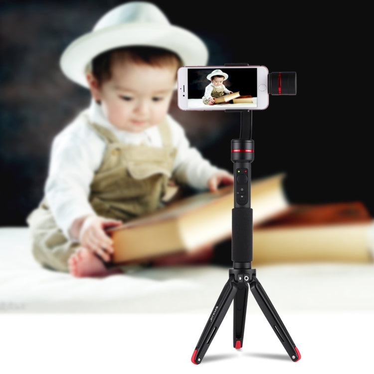 PULUZ 金屬迷你三腳架自拍桿底座 1/4-3/8轉接螺絲 高度調節: 4.5-15cm 承重20kg