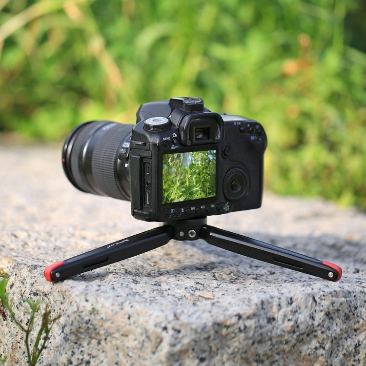 PULUZ 金屬迷你三腳架自拍桿底座 1/4-3/8轉接螺絲 高度調節: 4.5-15cm 承重20kg