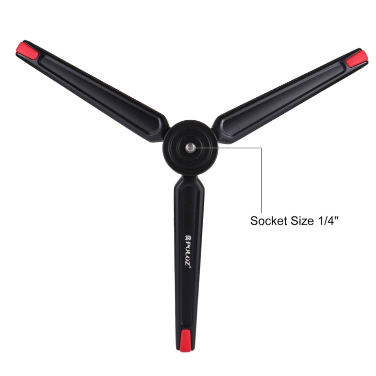 PULUZ 金屬迷你三腳架自拍桿底座 1/4-3/8轉接螺絲 高度調節: 4.5-15cm 承重20kg