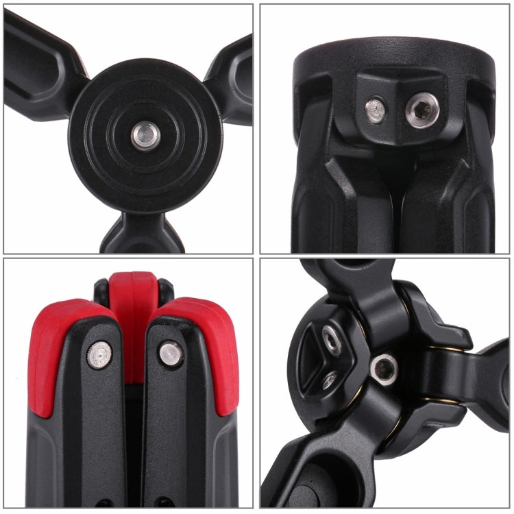 PULUZ 金屬迷你三腳架自拍桿底座 1/4-3/8轉接螺絲 高度調節: 4.5-15cm 承重20kg