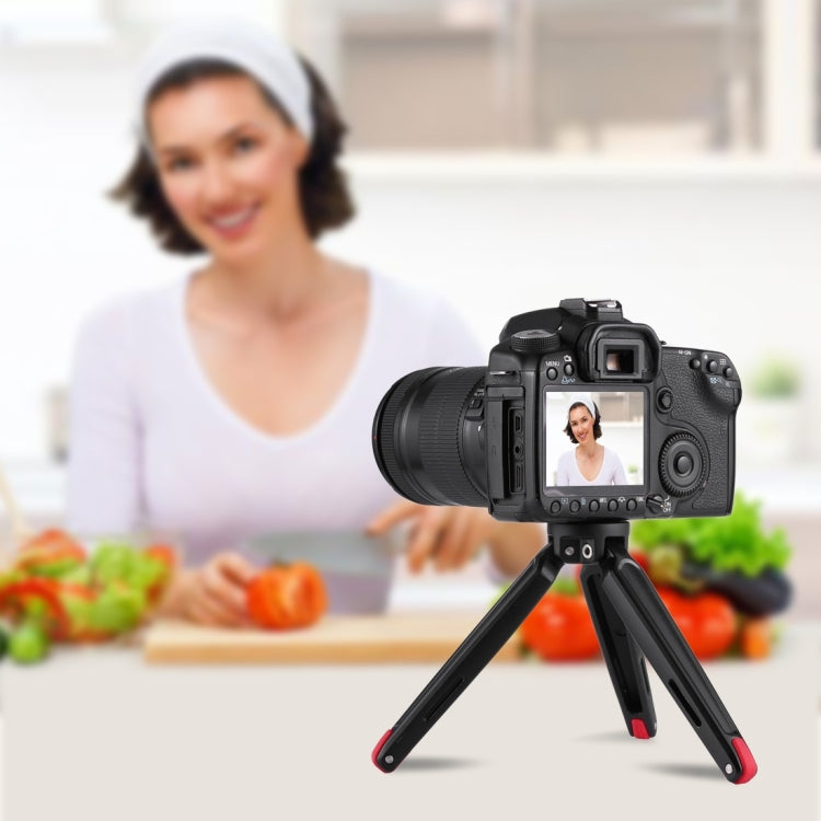 PULUZ 金屬迷你三腳架自拍桿底座 1/4-3/8轉接螺絲 高度調節: 4.5-15cm 承重20kg