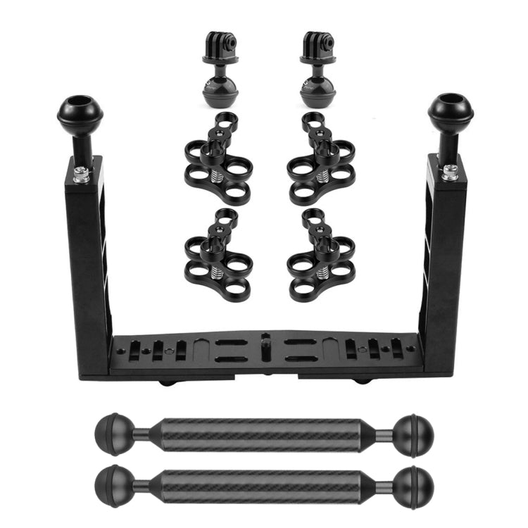 PULUZ 防水殼  潜水雙手持補光燈臂握把