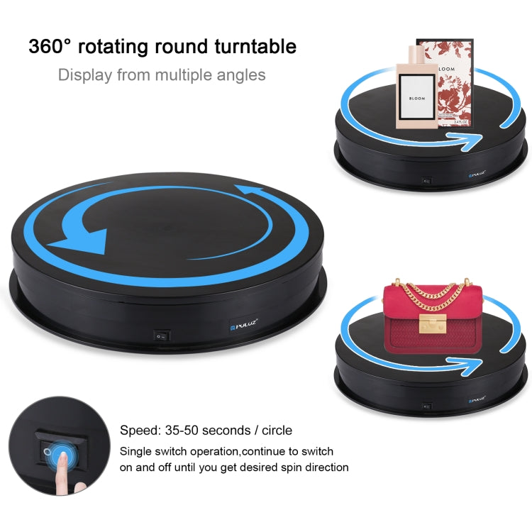 PULUZ 30cm USB Electric Rotating Turntable Display Stand Video Shooting Props Turntable for Photography, Load 10-20kg