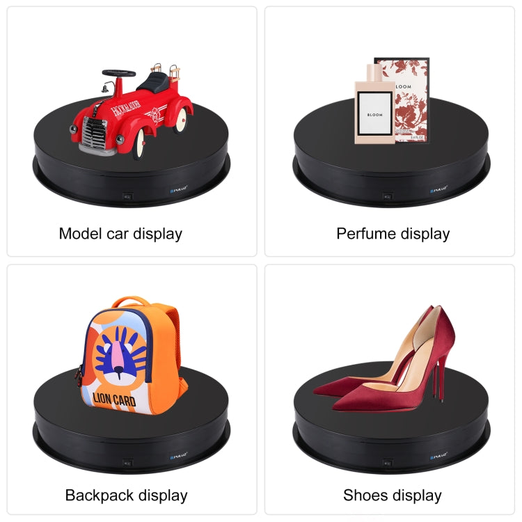PULUZ 30cm USB Electric Rotating Turntable Display Stand Video Shooting Props Turntable for Photography, Load 10-20kg