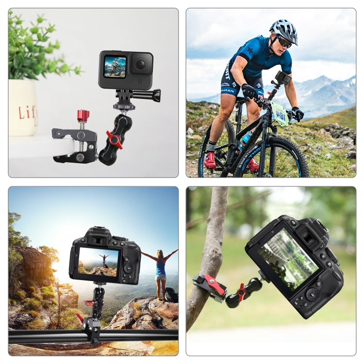 PULUZ 雙球萬向怪手豌豆夾+蟹鉗夾