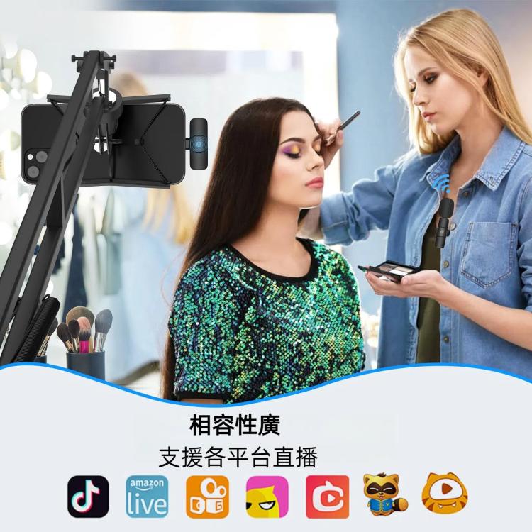 PULUZ 領夾式降噪混響無線麥克風 8 pin接收器  支持手機充電功能