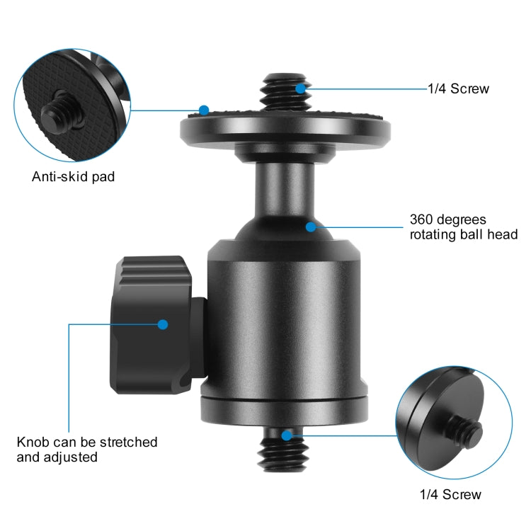 PULUZ  金屬多功能迷你球形雲台  1/4外牙