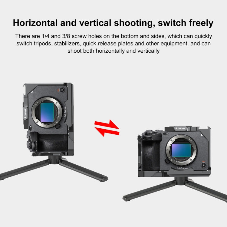 PULUZ 適用於索尼ILME-FX30 / FX3 相機鋁合金金屬兔籠 帶NOTA滑條