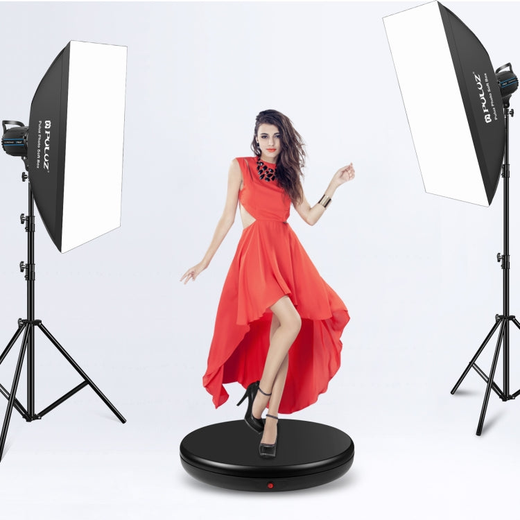 PULUZ 45cm  遙控調速電動轉盤展示架拍攝道具轉盤, 黑色,  承重100kg