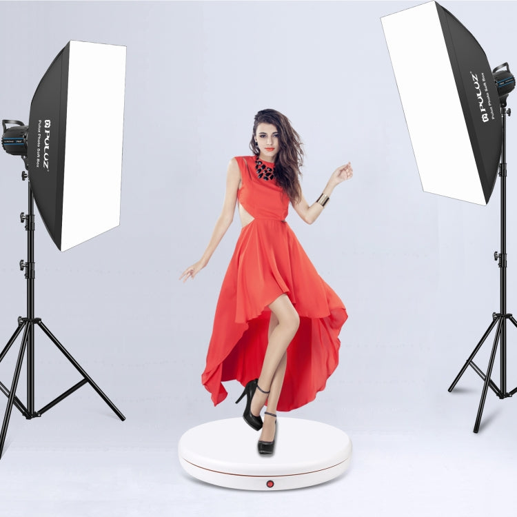 PULUZ 45cm  遙控調速電動轉盤展示架拍攝道具轉盤 白色 承重100kg