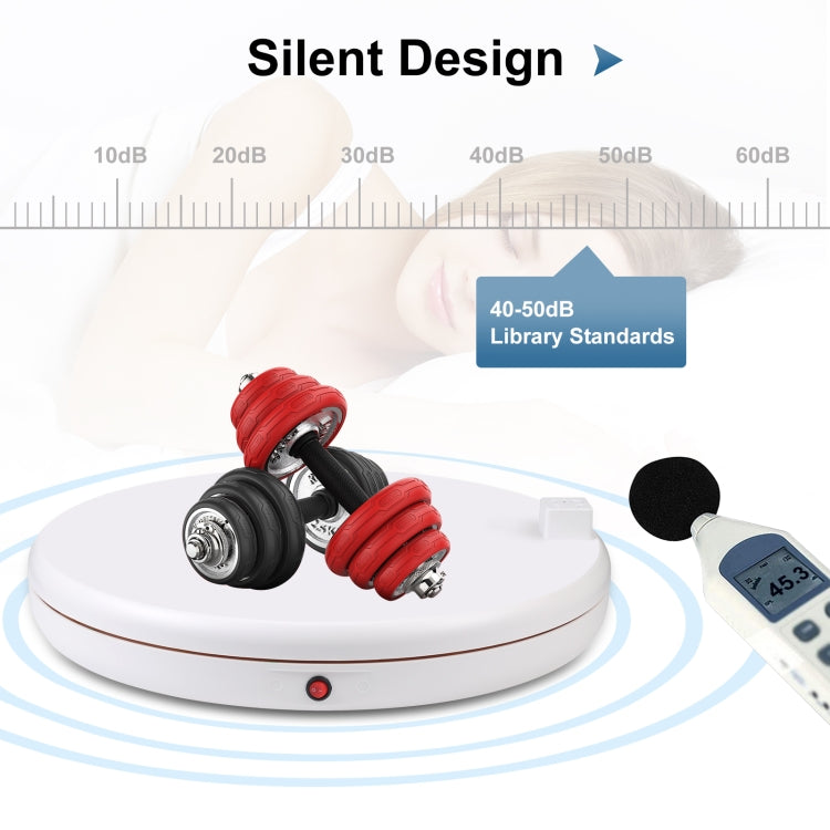 PULUZ 45cm  遙控調速電動轉盤展示架 帶插座 白色 承重100kg