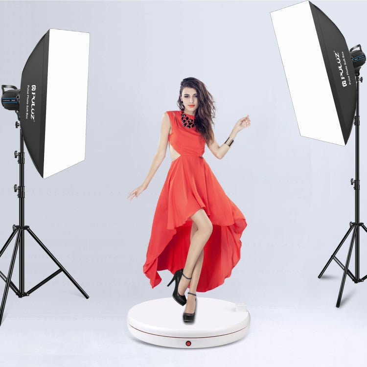 PULUZ 45cm  遙控調速電動轉盤展示架 帶插座 白色 承重100kg