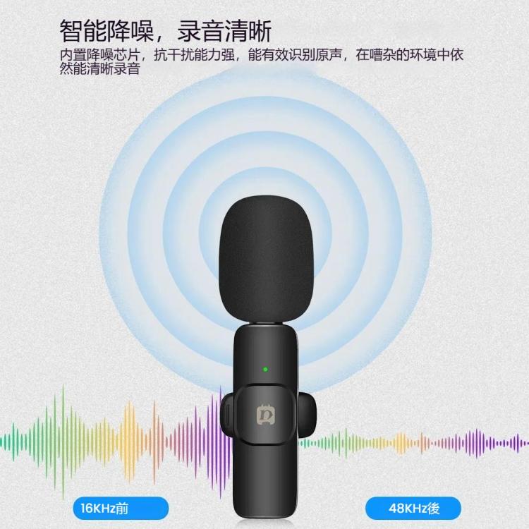 PULUZ 領夾式降噪混響無線麥克風 8 Pin接收器  一拖二無線麥克風