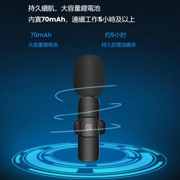 PULUZ 領夾式降噪混響無線麥克風 8 Pin接收器  一拖二無線麥克風