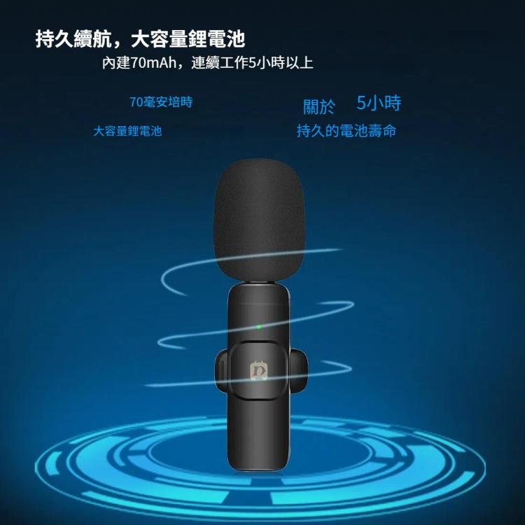 PULUZ 領夾式降噪混響無線麥克風  Type-C 接收器  一拖二無線麥克風