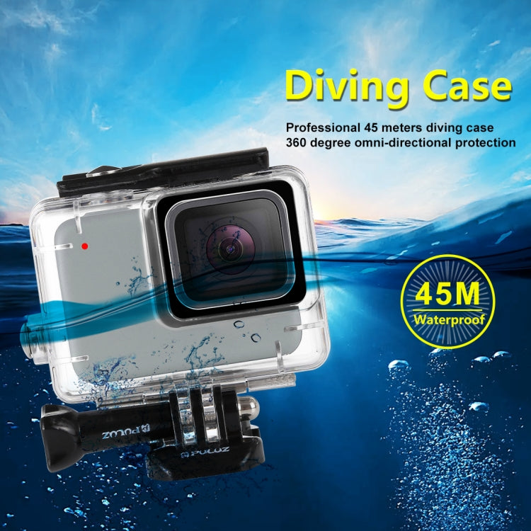 PULUZ GoPro HERO7 銀 /HERO7白防水殼 帶活動基座和長螺絲45米防水