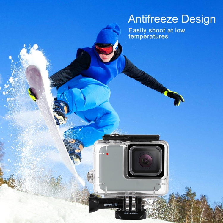 PULUZ GoPro HERO7 銀 /HERO7白防水殼 帶活動基座和長螺絲45米防水