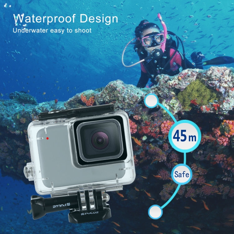 PULUZ GoPro HERO7 銀 /HERO7白防水殼 帶活動基座和長螺絲45米防水