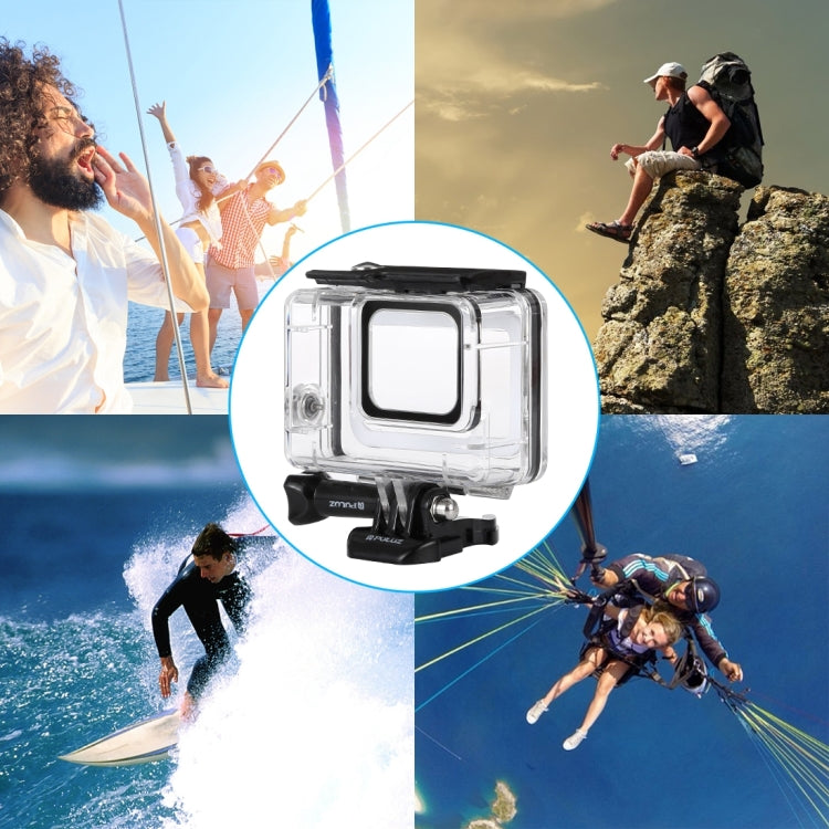 PULUZ GoPro HERO7 銀 /HERO7白防水殼 帶活動基座和長螺絲45米防水