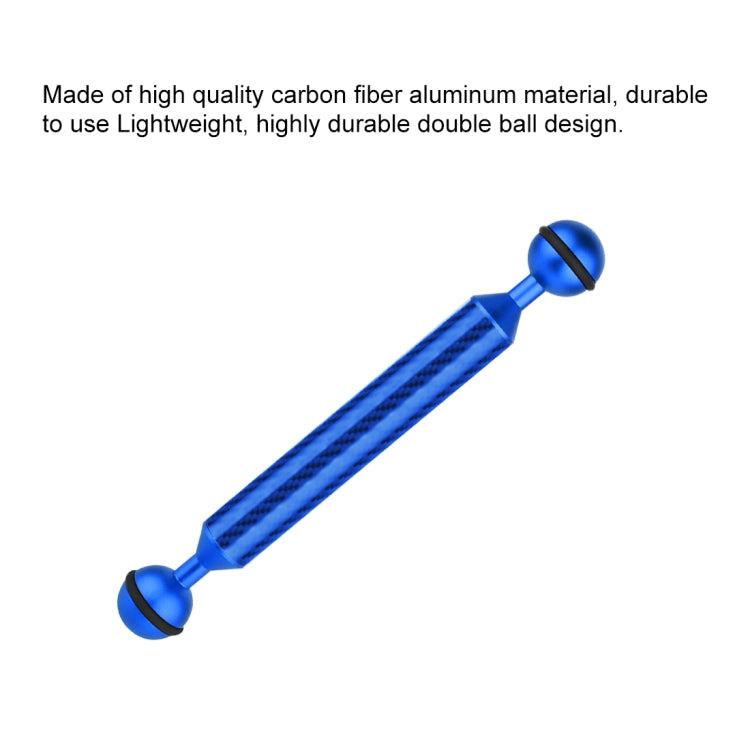 PULUZ  7 inch 18cm Length 20.8mm Diameter Dual Balls Carbon Fiber Floating Arm, Ball Diameter: 25mm, 7 inch Blue
