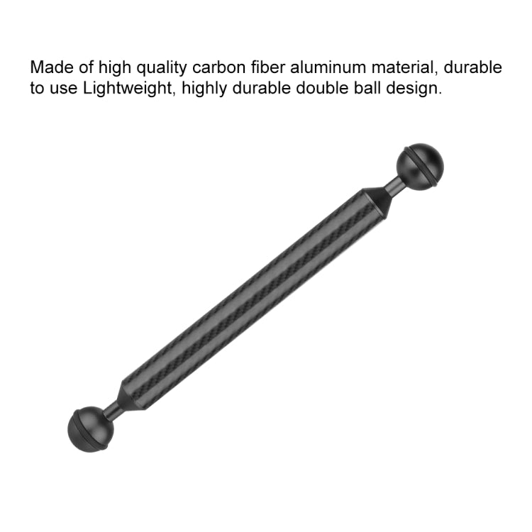 PULUZ  9 inch 23cm Length 20.8mm Diameter Dual Balls Carbon Fiber Floating Arm, Ball Diameter: 25mm
