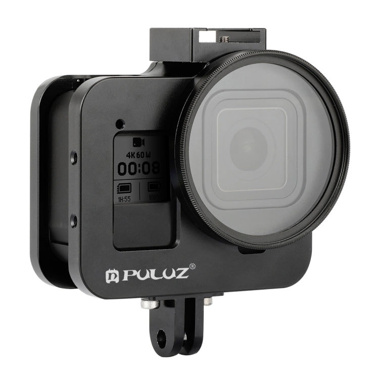 PULUZ  適用於GoPro HERO8黑色 金屬保護套狗籠 帶保險框/UV鏡頭